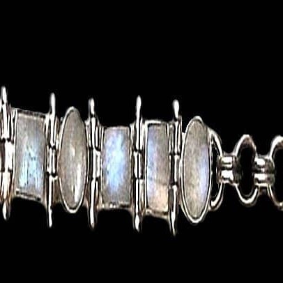 Bracelet indien argent et Pierre de Lune - Bijoux indiens