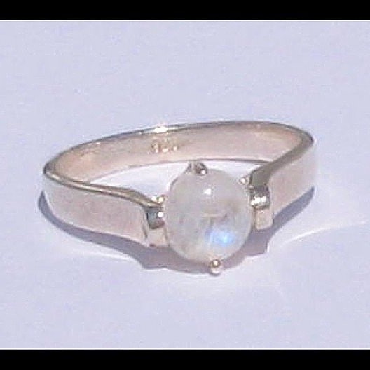 Bague indienne argent et Pierre de Lune - Bijoux indiens