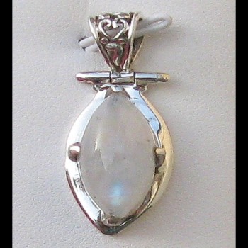 Pendentif indien argent et Pierre de Lune - Bijoux indiens