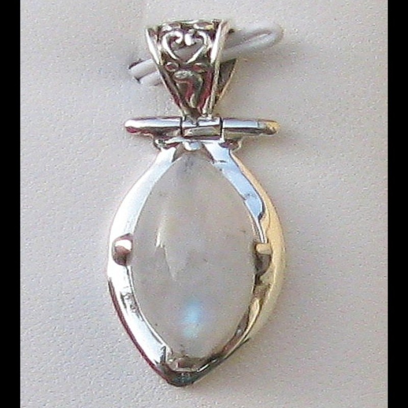 Pendentif indien argent et Pierre de Lune - Bijoux indiens