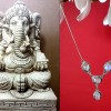 Collier indien argent et Pierre de Lune - Bijoux indiens