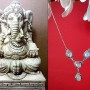 Collier indien argent et Pierre de Lune - Bijoux indiens