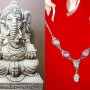 Collier indien argent et Pierre de Lune - Bijoux indiens