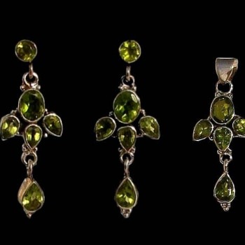 Parure Péridot - Parure indienne en argent - Bijoux Inde