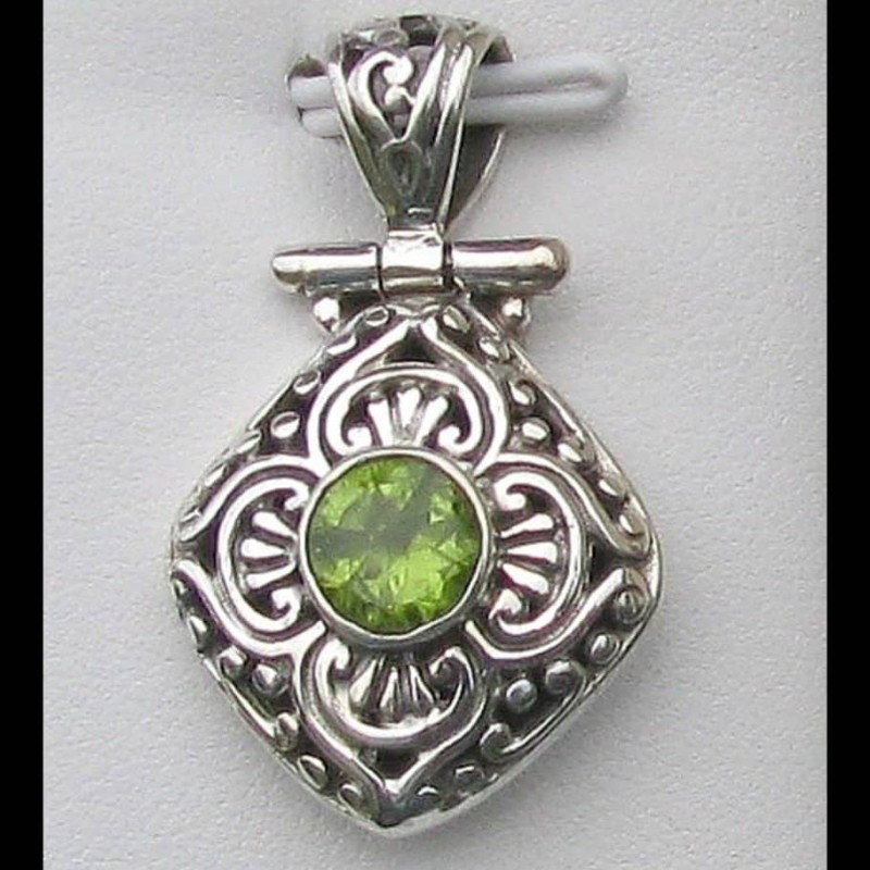 Pendentif Péridot - Pendentif indien en argent - Bijoux Inde