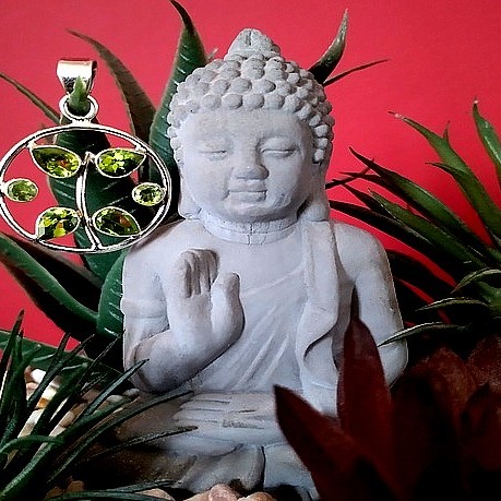 Pendentif Péridot - Pendentif indien en argent - Bijoux Inde