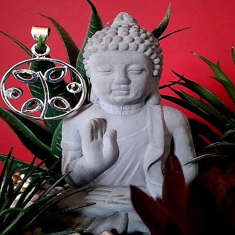 Pendentif Péridot - Pendentif indien en argent - Bijoux Inde