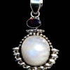 Pendentif indien argent et Pierre de Lune - Bijoux indiens