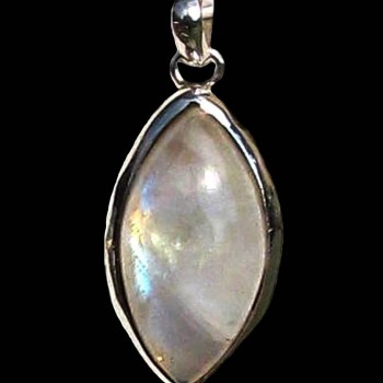 Pendentif indien argent et Pierre de Lune - Bijoux indiens