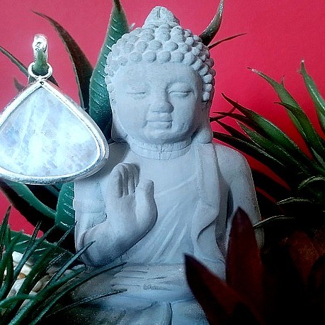 Pendentif indien argent et Pierre de Lune - Bijoux indiens