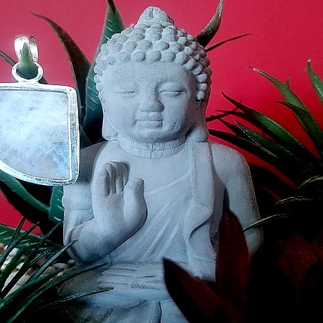 Pendentif indien argent et Pierre de Lune - Bijoux indiens