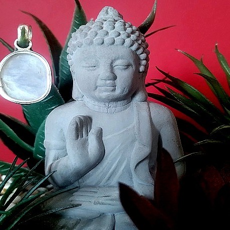 Pendentif indien argent et Pierre de Lune - Bijoux indiens