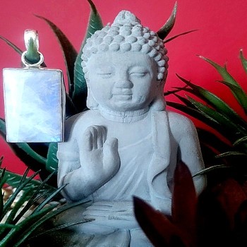 Pendentif indien argent et Pierre de Lune - Bijoux indiens