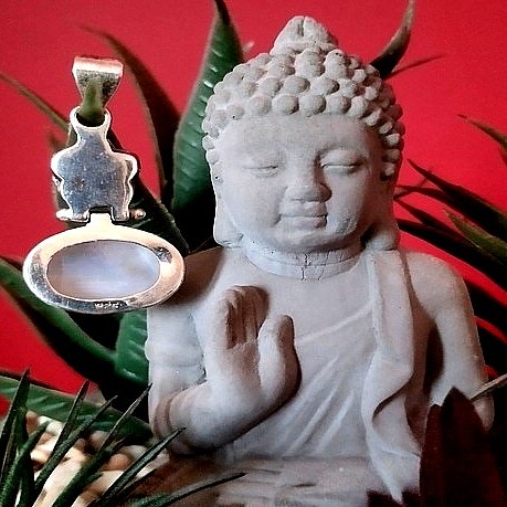 Pendentif indien argent et Pierre de Lune - Bijoux indiens