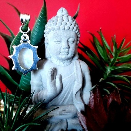 Pendentif indien argent et Pierre de Lune - Bijoux indiens