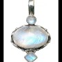 Pendentif indien argent et Pierre de Lune - Bijoux indiens