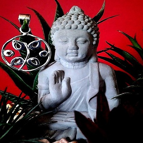 Pendentif indien argent et Pierre de Lune - Bijoux indiens