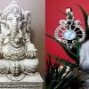 Pendentif indien argent et Pierre de Lune - Bijoux indiens