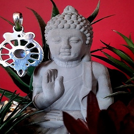 Pendentif indien argent et Pierre de Lune - Bijoux indiens