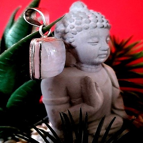 Pendentif indien argent et Pierre de Lune - Bijoux indiens