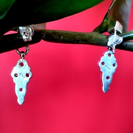 Boucles d'Oreilles indiennes argent et Péridot - Bijoux Inde
