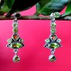Boucles d'Oreilles indiennes argent et Péridot - Bijoux Inde