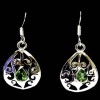 Boucles d'Oreilles indiennes argent et Péridot - Bijoux Inde