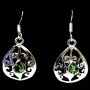 Boucles d'Oreilles indiennes argent et Péridot - Bijoux Inde