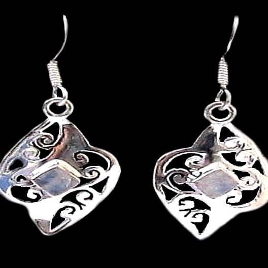 Boucles d'Oreilles indiennes Pierre de Lune - Bijoux Inde