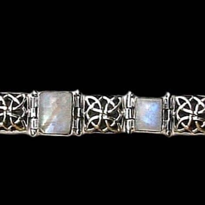 Bracelet indien argent et Pierre de Lune - Bijoux indiens