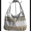 Sac à main femme - sac à main gris clair avec motifs