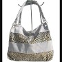 Sac à main femme - sac à main gris clair avec motifs