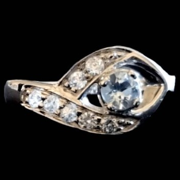 Bijoux indiens - Bague indienne rhodiée Topaze