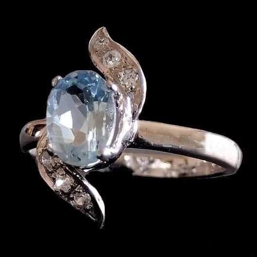  Bijoux indiens - Bague indienne rhodiée Topaze