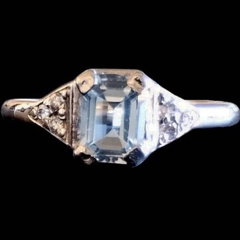 Bijoux indiens - Bague indienne rhodiée Topaze