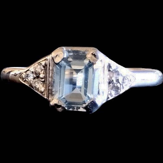 Bijoux indiens - Bague indienne rhodiée Topaze