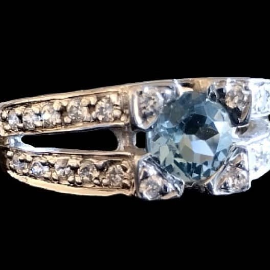 Bijoux indiens - Bague indienne rhodiée Topaze