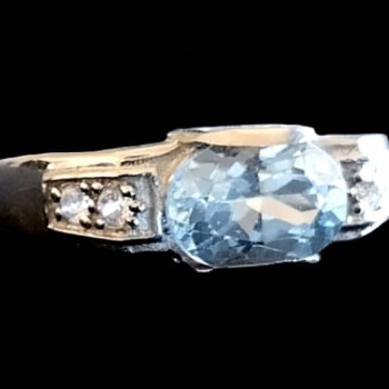 Bijoux indiens - Bague indienne rhodiée Topaze