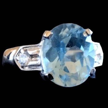 Bijoux indiens - Bague indienne rhodiée Topaze