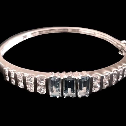 Bracelet argent rhodié Topaze naturelle