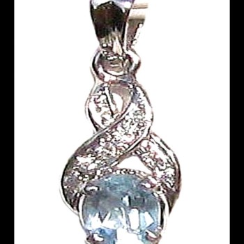 Bijoux indiens - Pendentif indien rhodié Topaze