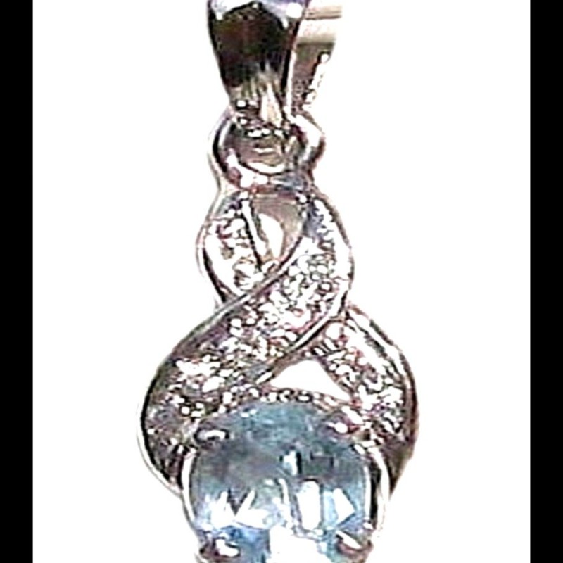 Bijoux indiens - Pendentif indien rhodié Topaze