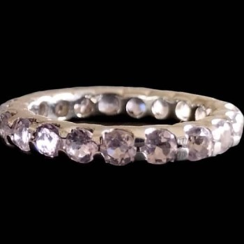 Bague argent rhodié Améthyste naturelle