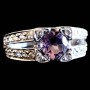 Bague argent rhodié Améthyste naturelle