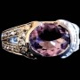 Bague argent rhodié Améthyste naturelle