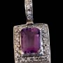 Bijoux indiens - Pendentif indien rhodié Améthyste